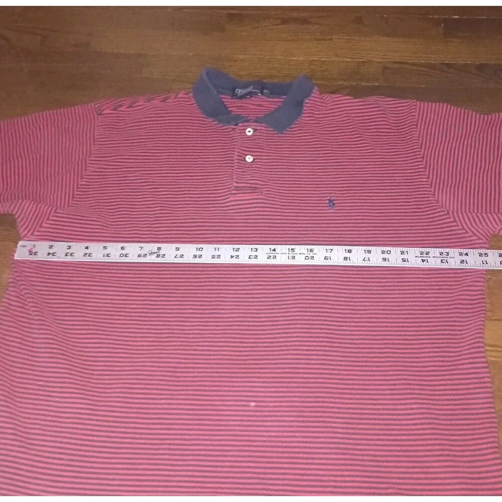 Vintage Polo Ralph Lauren Polo Shirt Mens XXL 2XL Striped Blue Red Small Pony